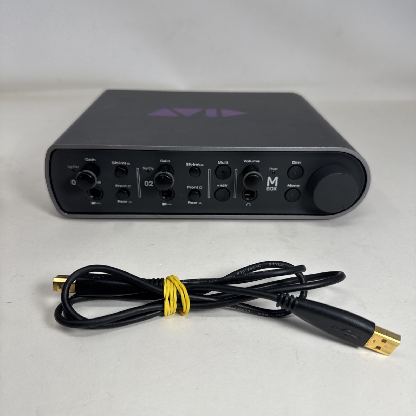 AVID Mbox Mini USB Audio Interface 9100-65006-00 USB Cable MIDI x4 Inputs SPDIF