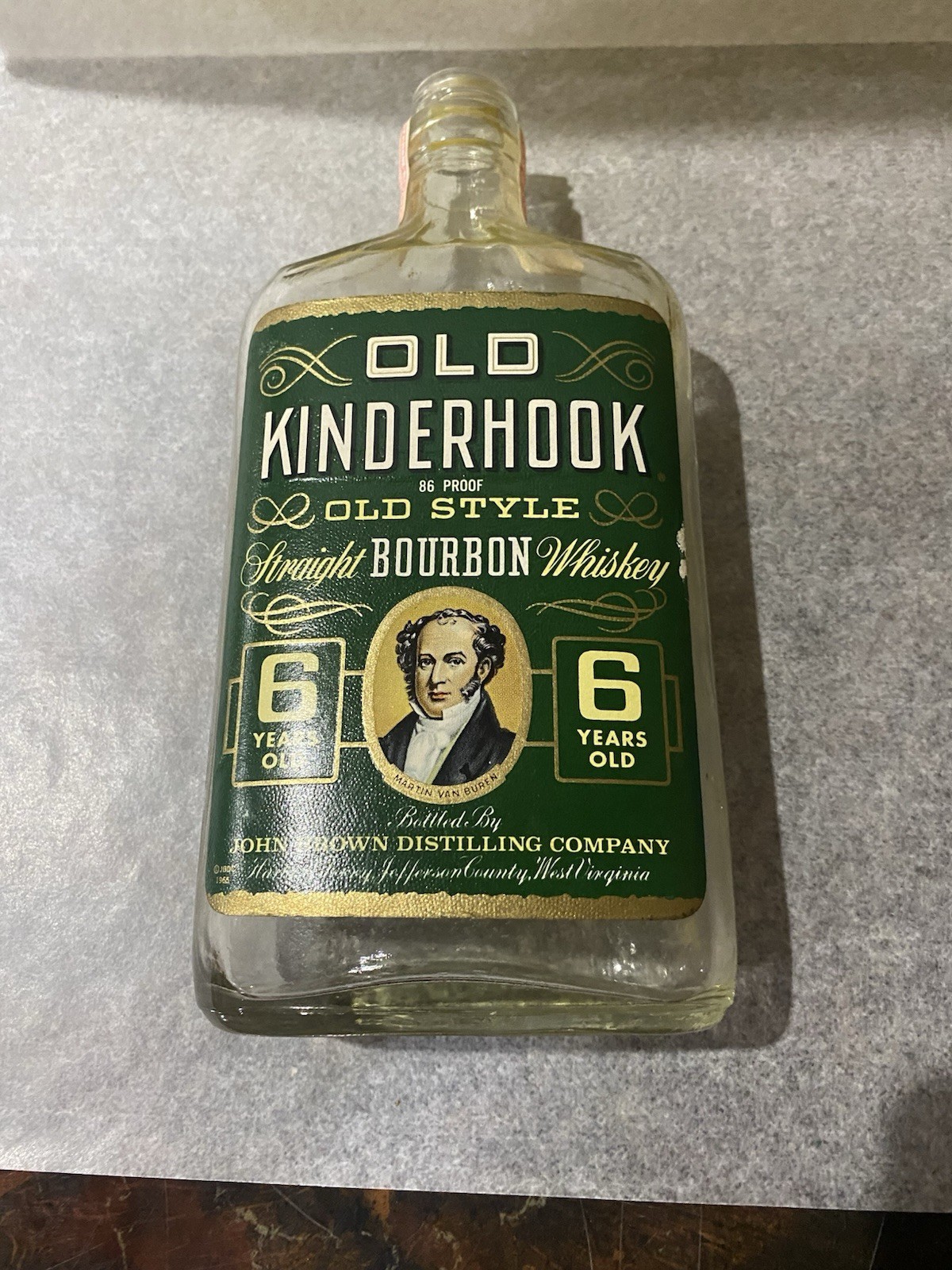 Old Kinderhook Bourbon Whiskey Bottle John Brown Distillery Harpers Ferry WV