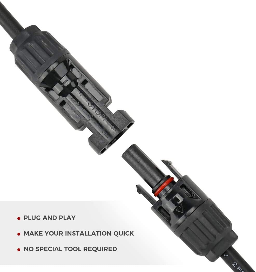 Solar Panel Y / T Branch Cable Connection Waterproof Adapter Connector Extension
