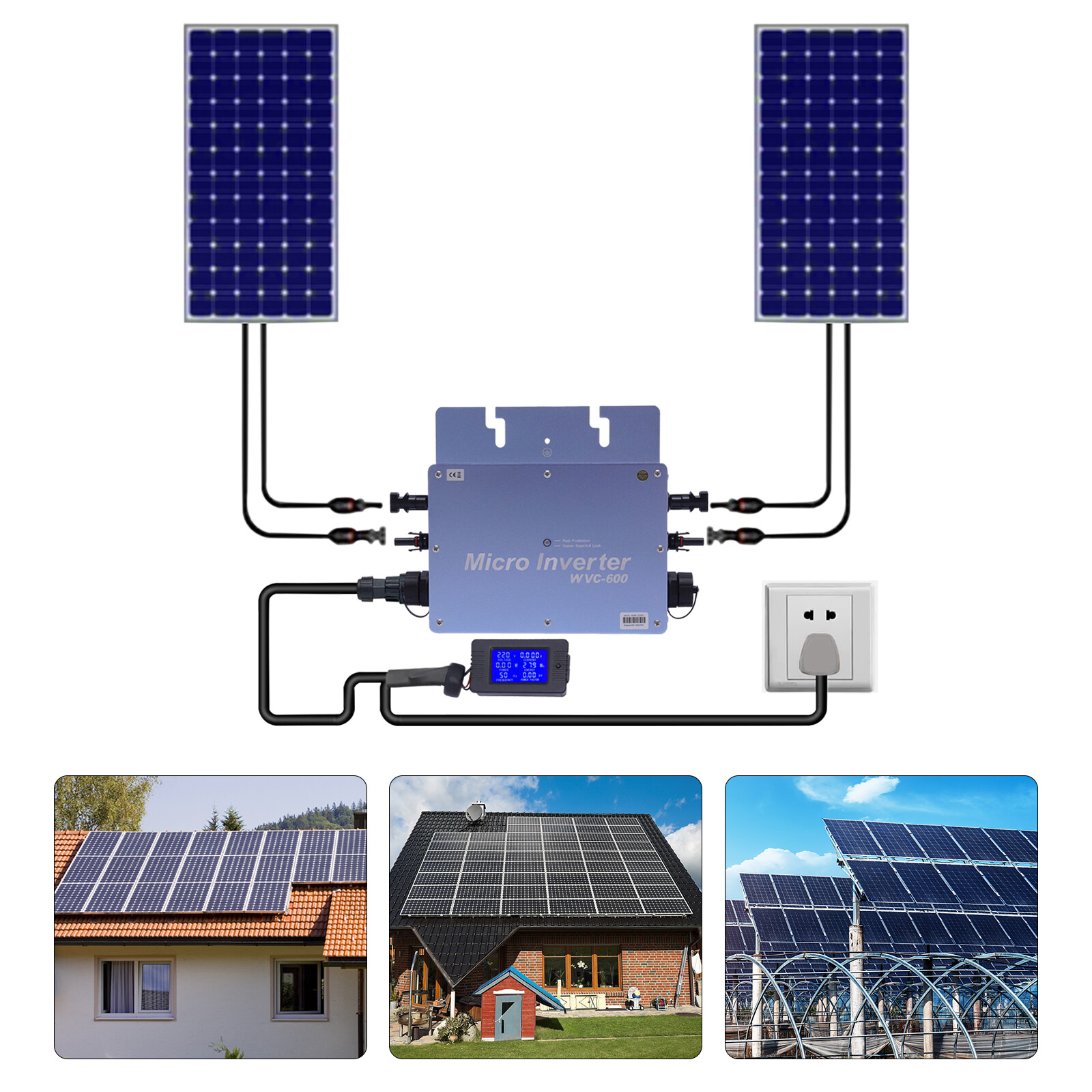 Solar Microinverter Solar Grid Tie Pure Sine Wave Micro Inverter Waterproof 600W