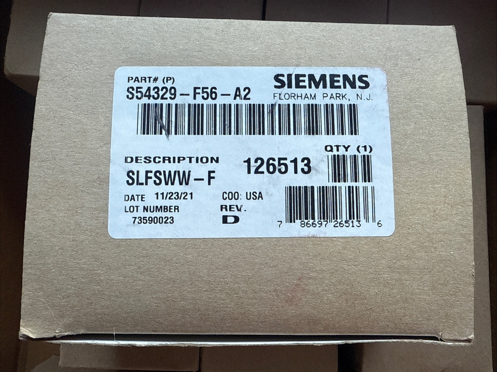 Siemens SLFSW Low Frequency Alarm S54329-F56-A2 White