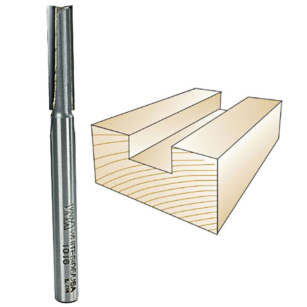 Whiteside Straight Bit, 1/4 in. SH x 1/4 in. CD x 1 in. CL