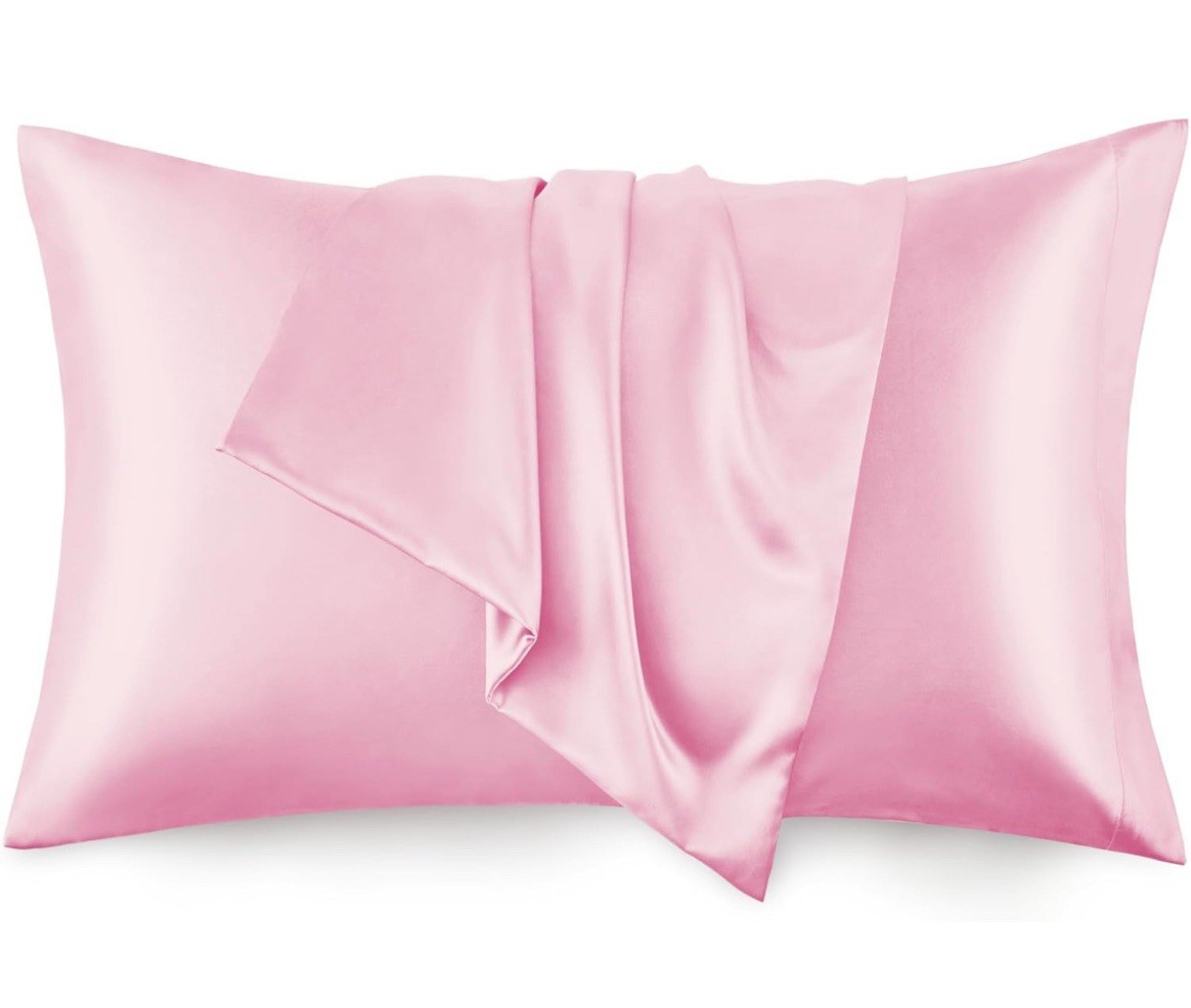 Love's cabin Satin Pillowcase for Hair and Skin (Pink, 20x30 inches) 2 Set