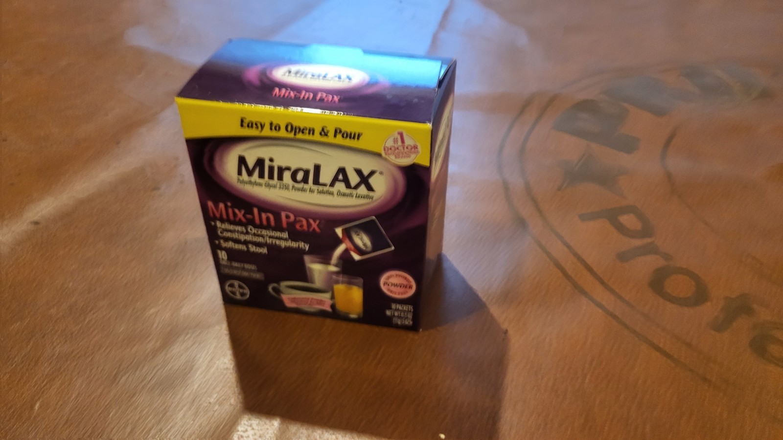 MiraLAX (10) Single Serve Travel Packet Mix-In Pax Unflavored Constipation 6/27