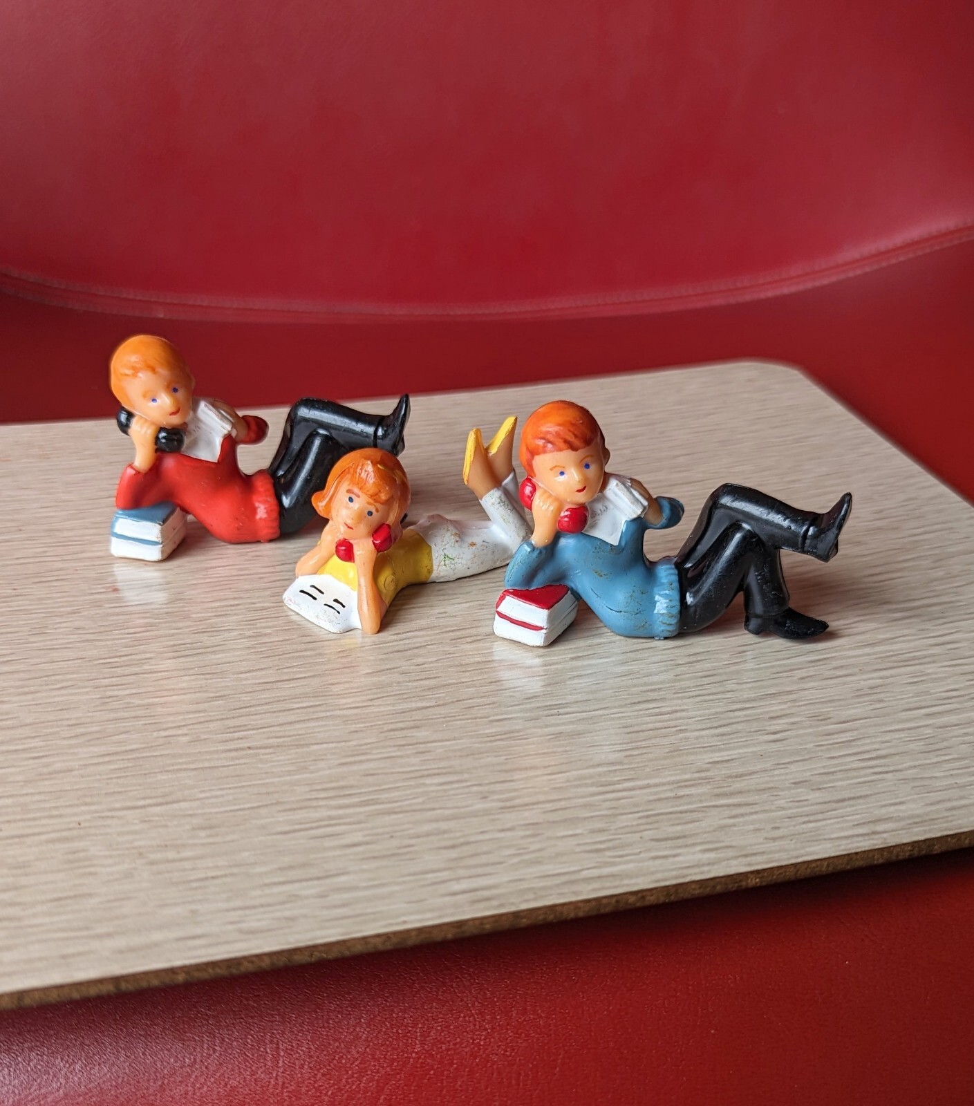 Set Of 3 RETRO Wilton Cake Topper Teenager Girl Boy Rotary Phone Hard Plastic