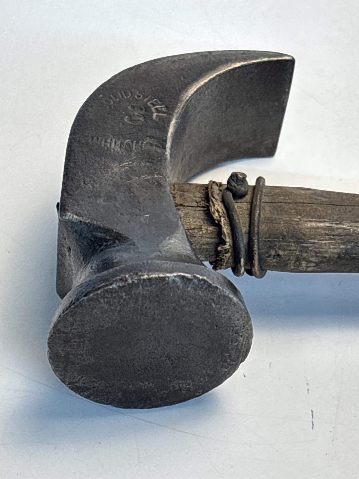 Antique WHITCHER No 3 Cobbler Hammer Solid Steel Boston 9.5”