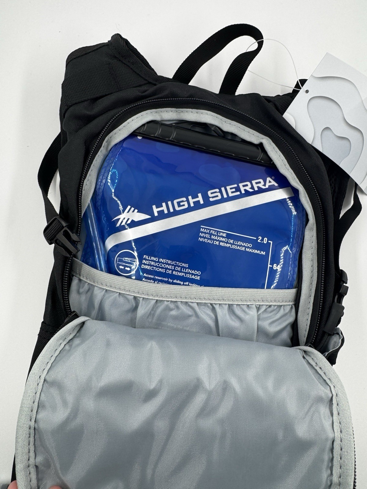 High Sierra Hydration Backpack 2 Liter Water Hiking Camping Backpack Black