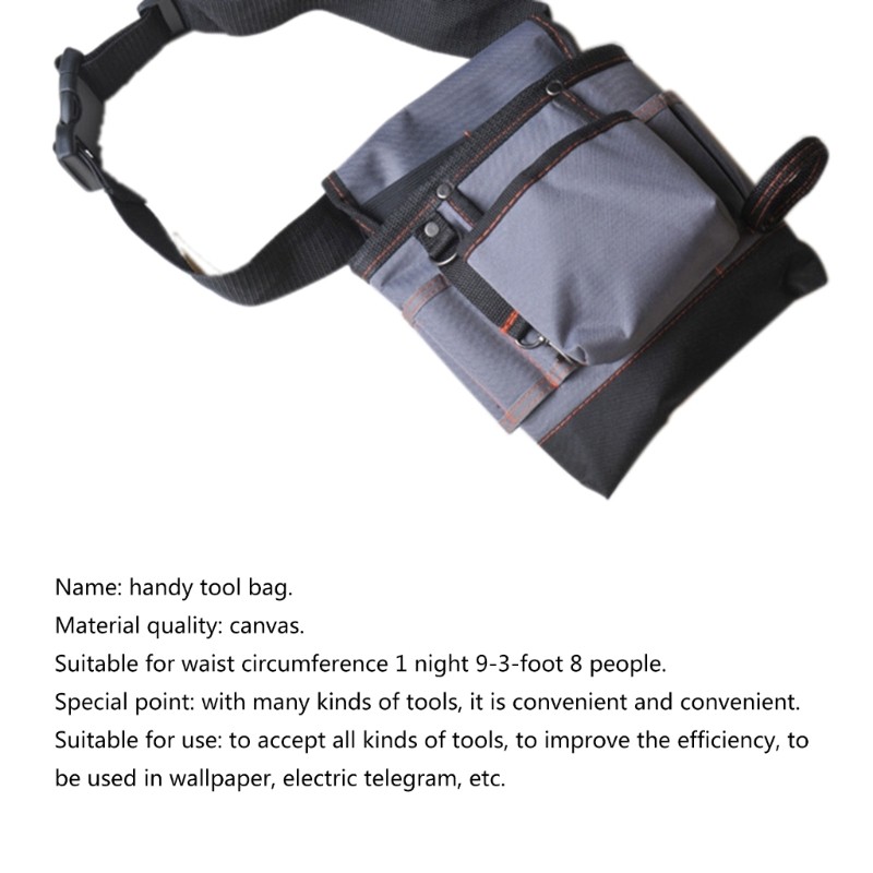 Tool Bag Canvas Cloth Tool Storage Organizer with Multiple Compartments