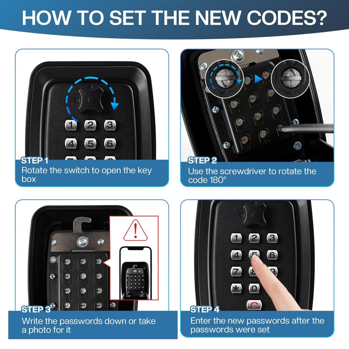 Key Storage Lock Box Wall Car Window Punch Button Lock Box for Ride Share Turo