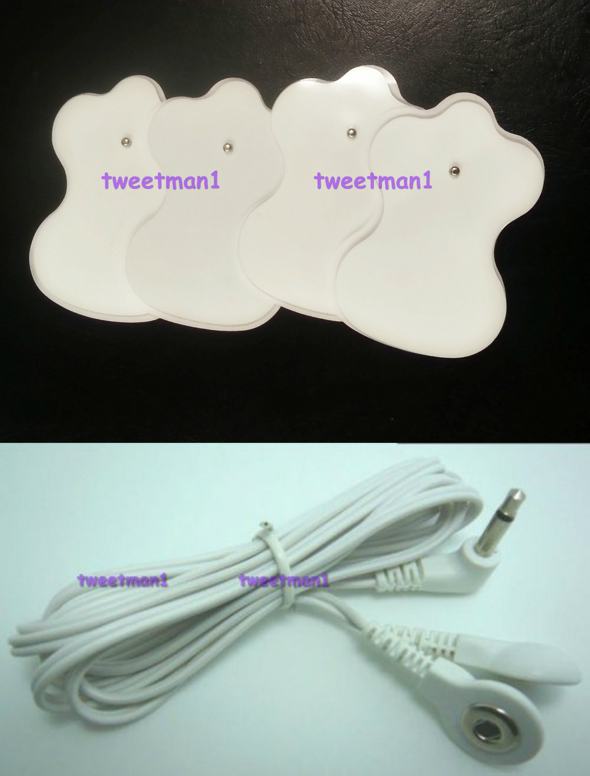 OMRON PM3030 - Compatible Electrode Wire/Lead Cable w/ 10 MASSAGE/ELECTRODE PADS