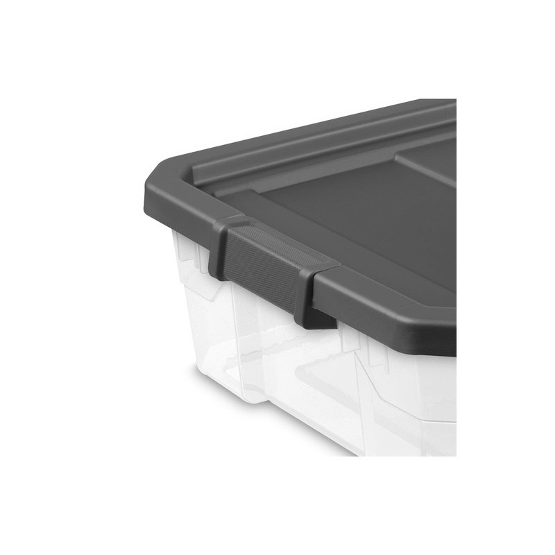 Durable Stackable Storage Bin W/ Secure Lid Closet Garage Basement Organization