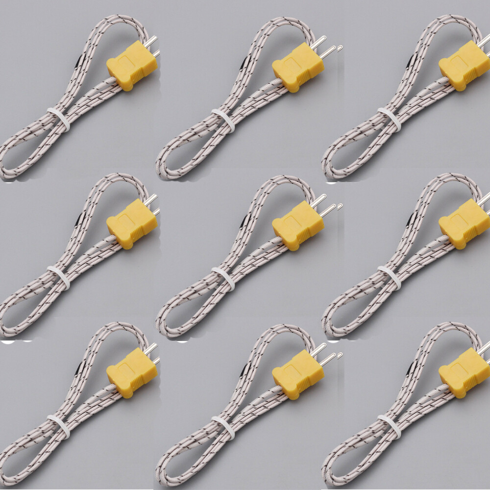 10pcs/pack LOT K Type Temperature Sensor 5m Thermocouple Wire 12.5mm Probe Cable