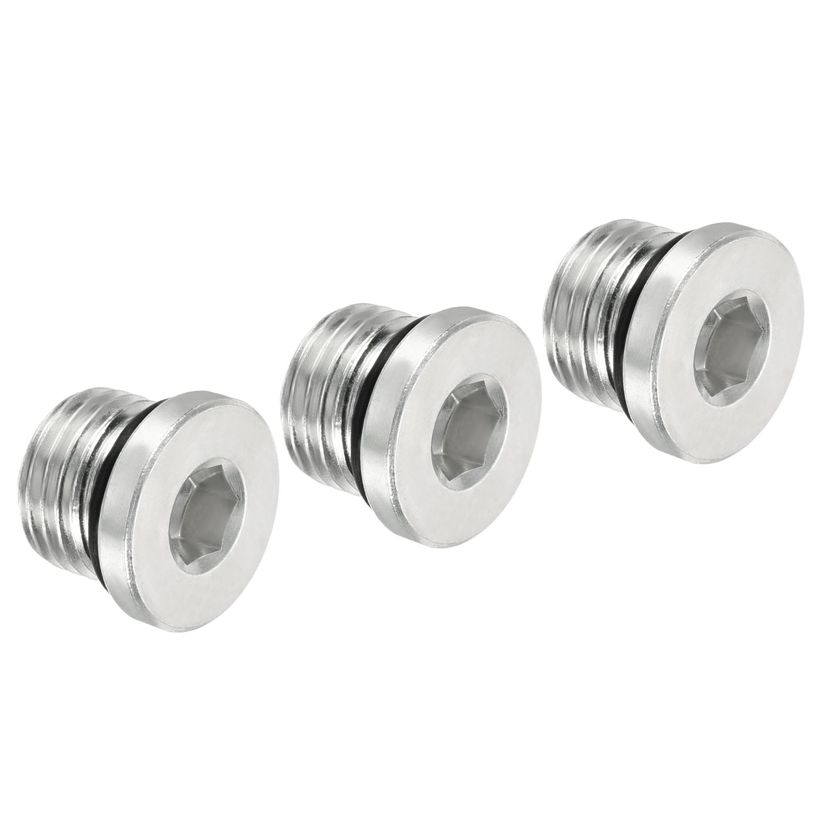 3Pack 1/2-20UNF Hex Head Pipe Fitting Plug, Male Thread 45# Steel Plug