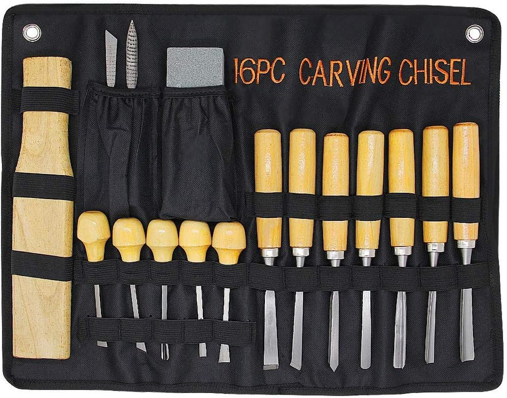 Lulu Home Wood Carving Tools, 16PCS Professional Carving Knife Tool Set for Wood