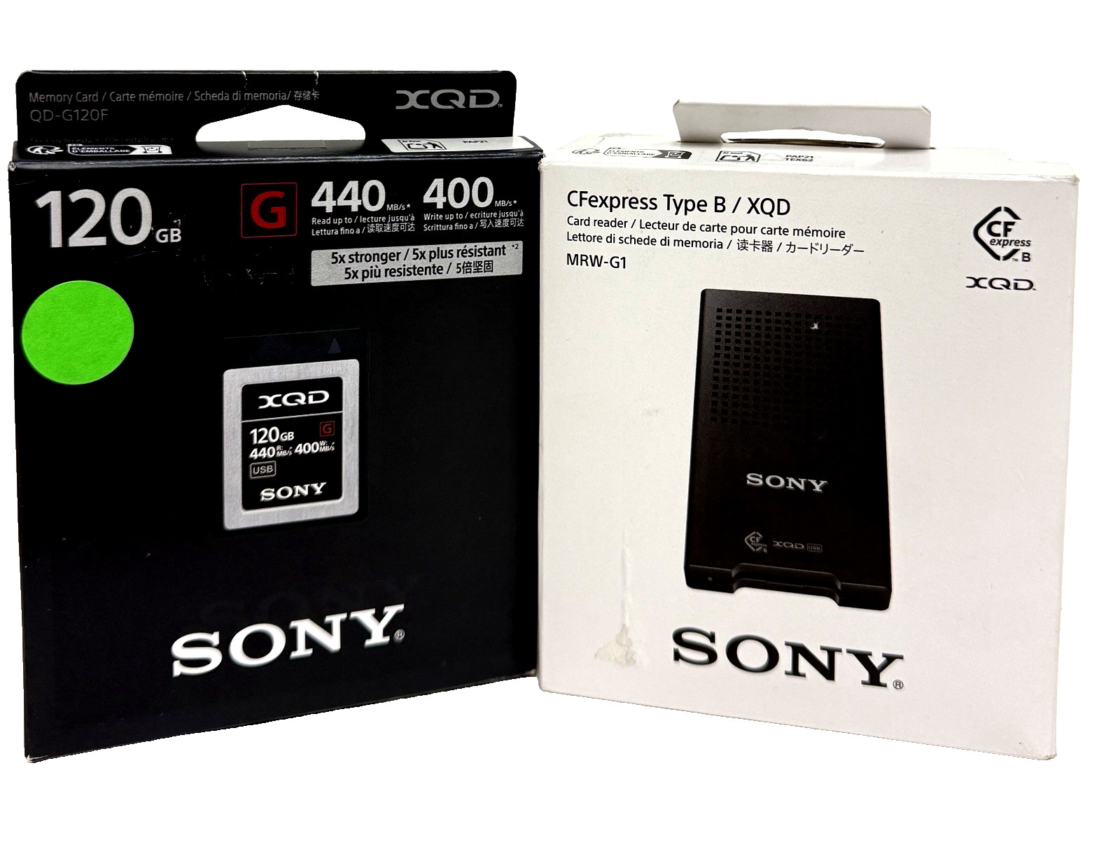 Sony  QD-G120F  XQD G-Series 120GB Memory Card W/Sony MRW-G1 CF Express Reader