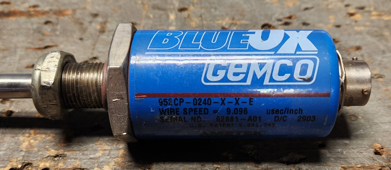 Ametek BlueOx Gemco 952CP-0240-X-X-E Control Pulse Transducer