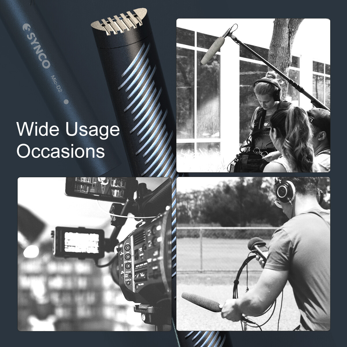 Shotgun Microphone, SYNCO-Mic-D2-Hyper-Cardioid-Directional-Condenser-Mic XLR