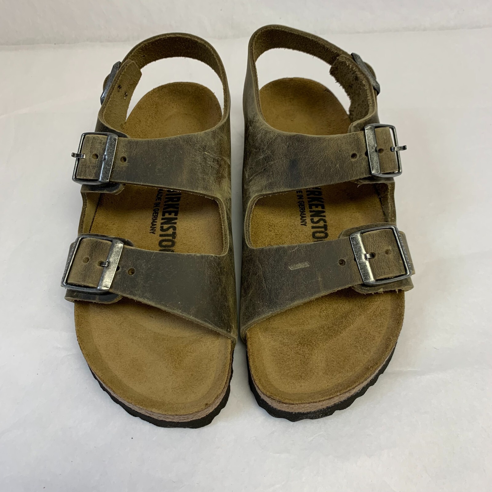 Birkenstock New w/ Box Milano Faded Khaki Oiled Leather Regular Width SelectSize
