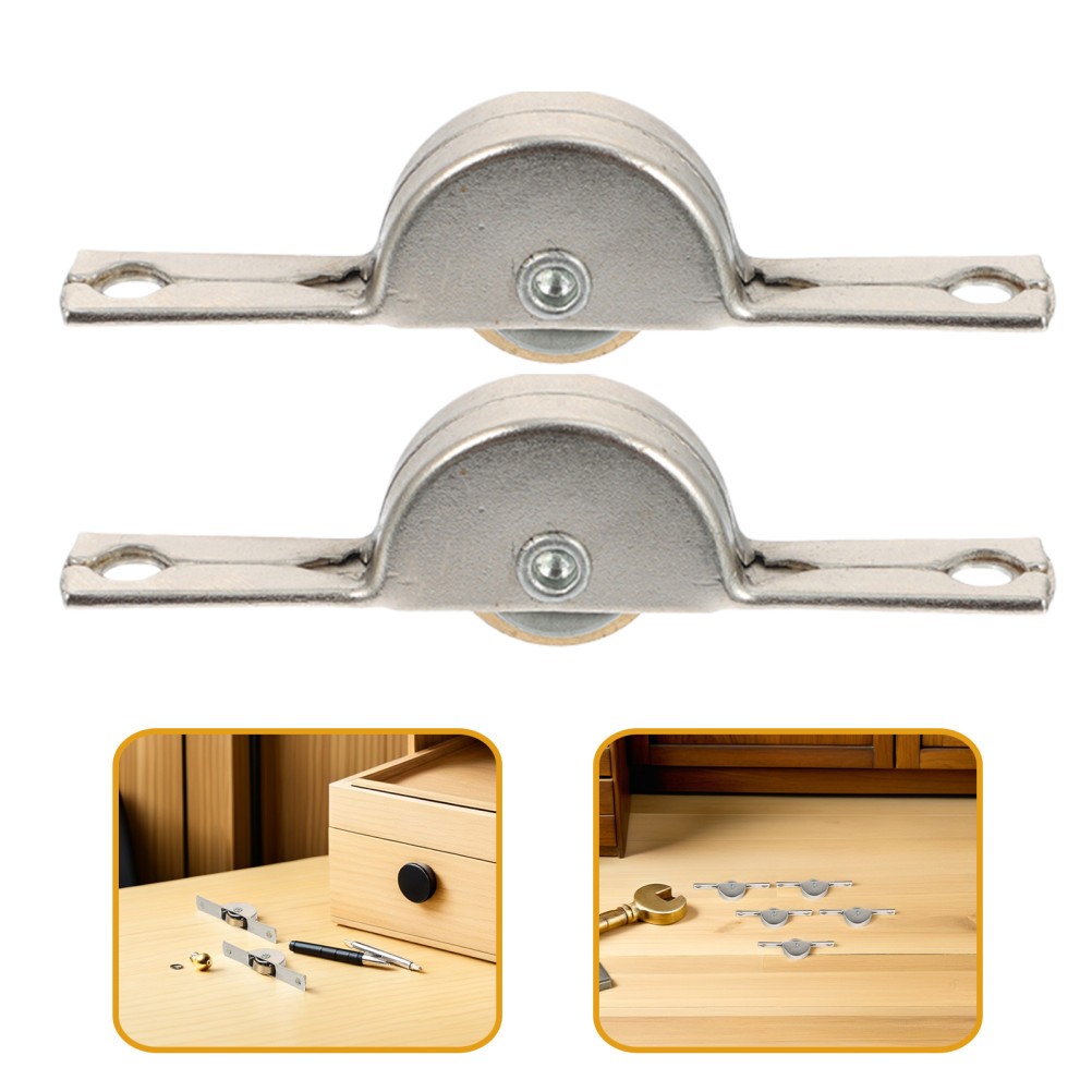 10Pcs Sliding Door Wheel Rollers Durable Metal Pulley Set for Cabinets