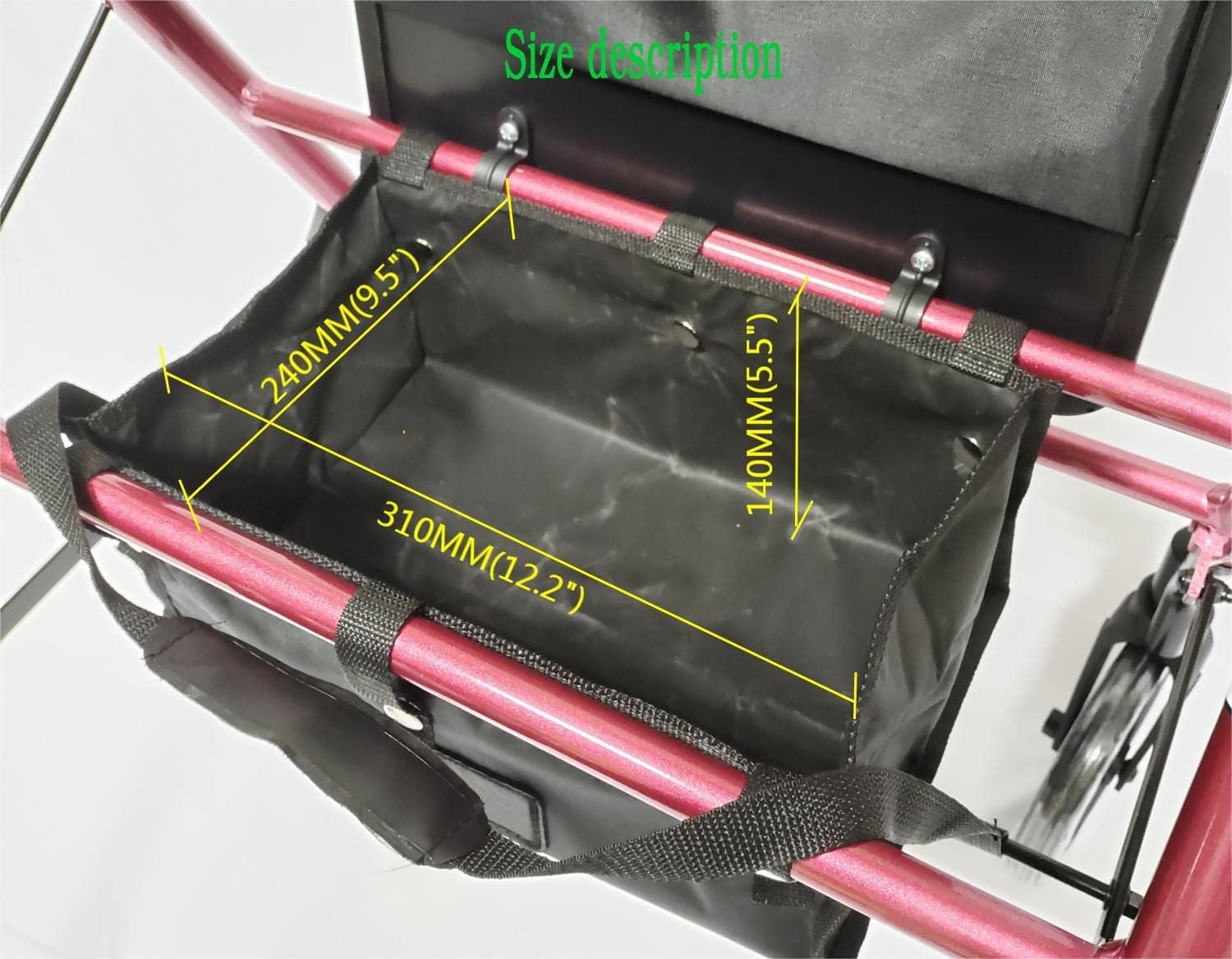 Under Seat Rollator Bag or Tote for Four Wheel Rollator, Walker...