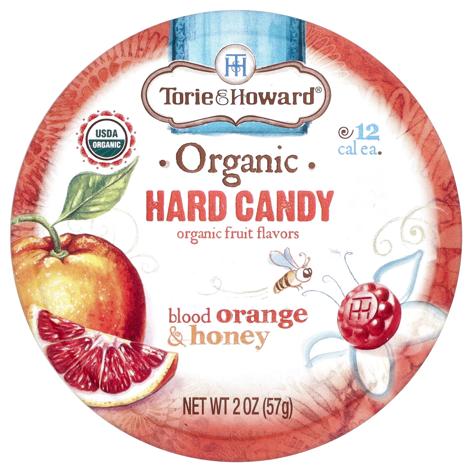 Organic Hard Candy, Blood Orange & Honey, 2 oz (57 g)
