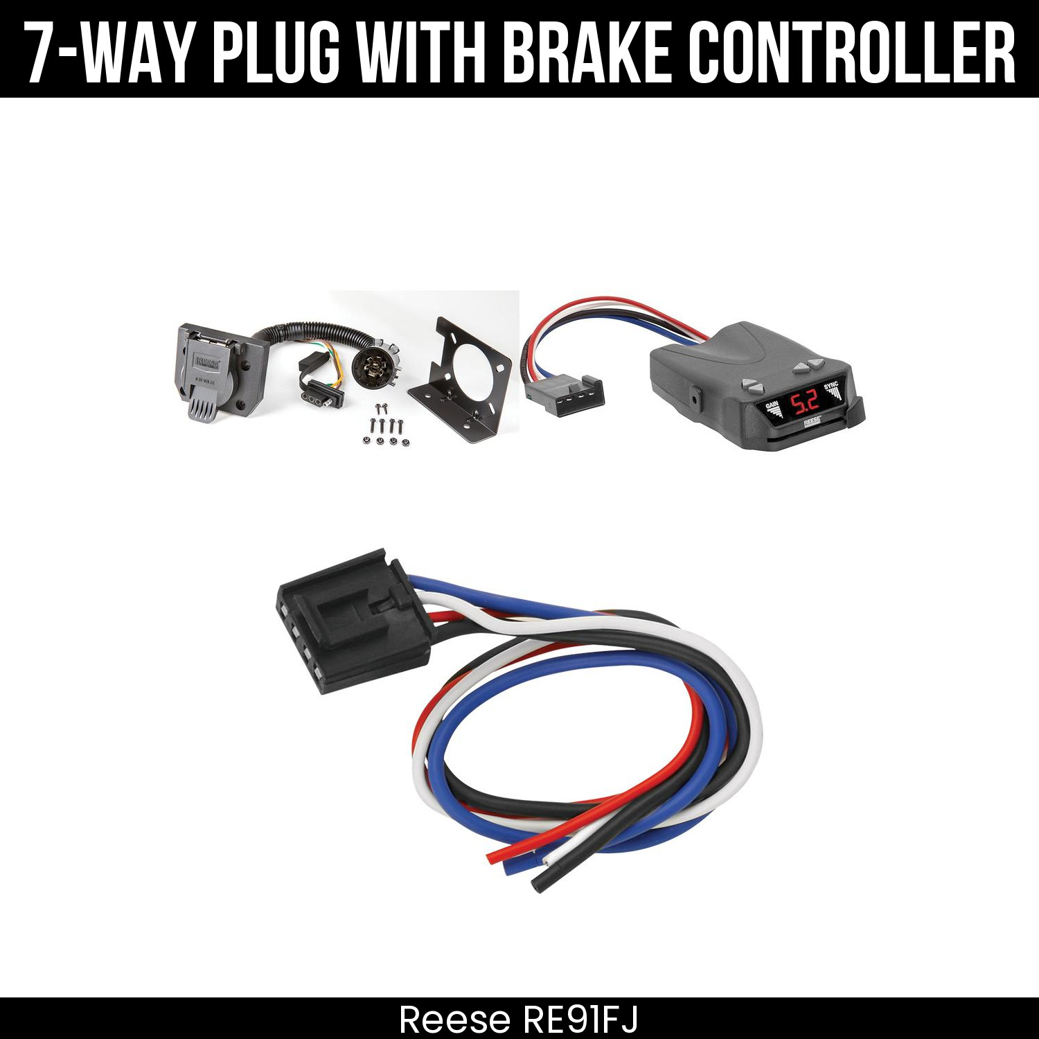 Reese RV 7Way Wiring Brake Control For 13-19 Ford Escape w/ Existing USCAR 7-Way