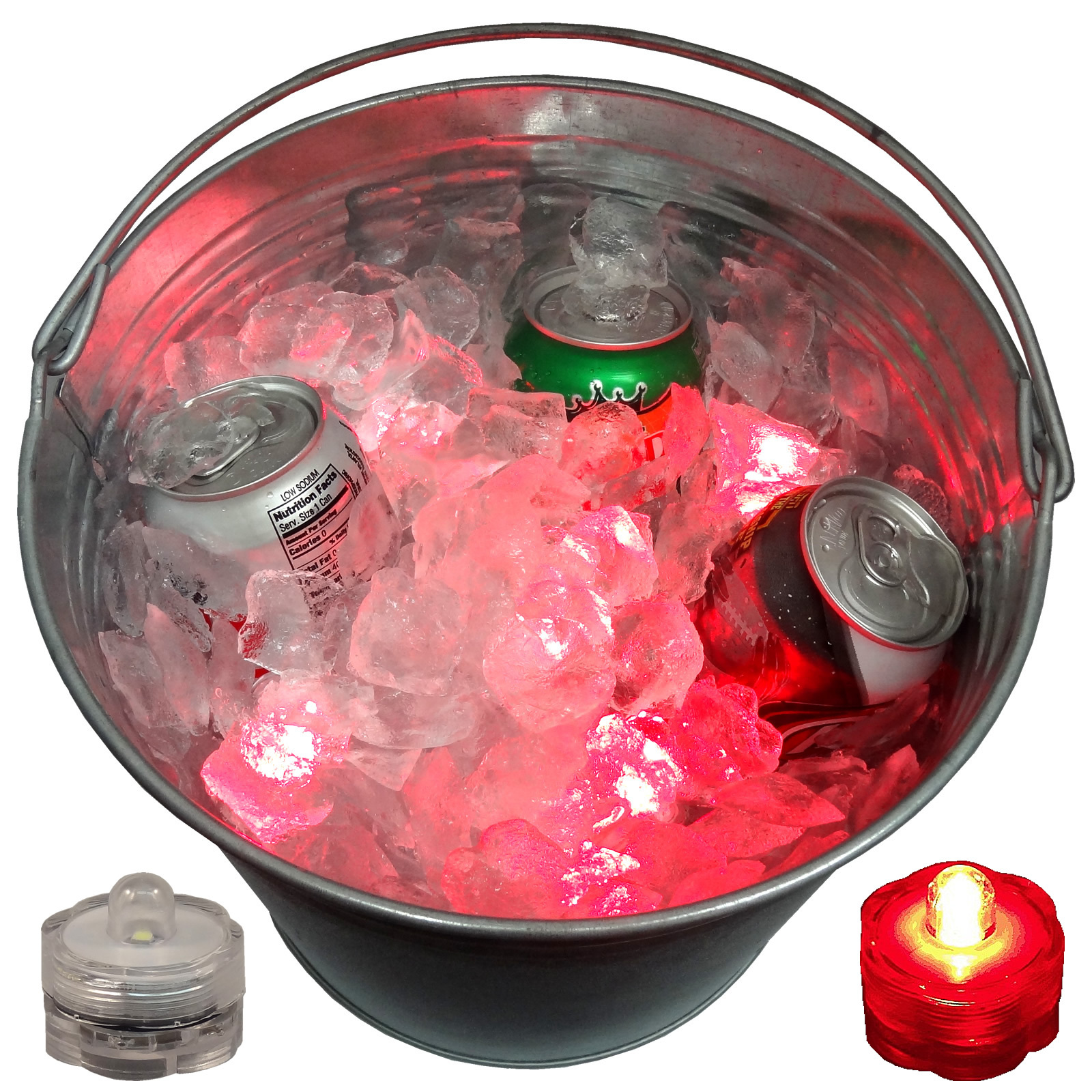 Valentine’s Day Romantic Champagne Ice Bucket LED Glow Lights Submersible 12 Red