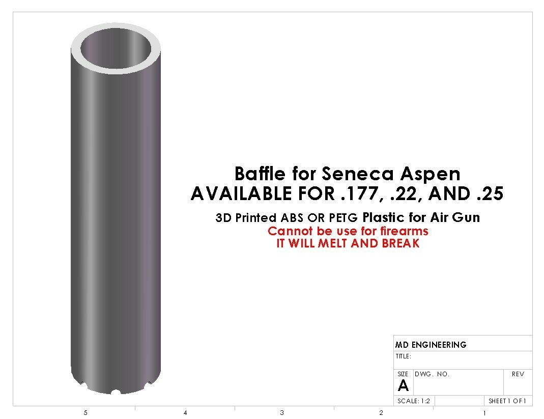 Replacement Part: Baffle for Seneca Aspen .25 Caliber