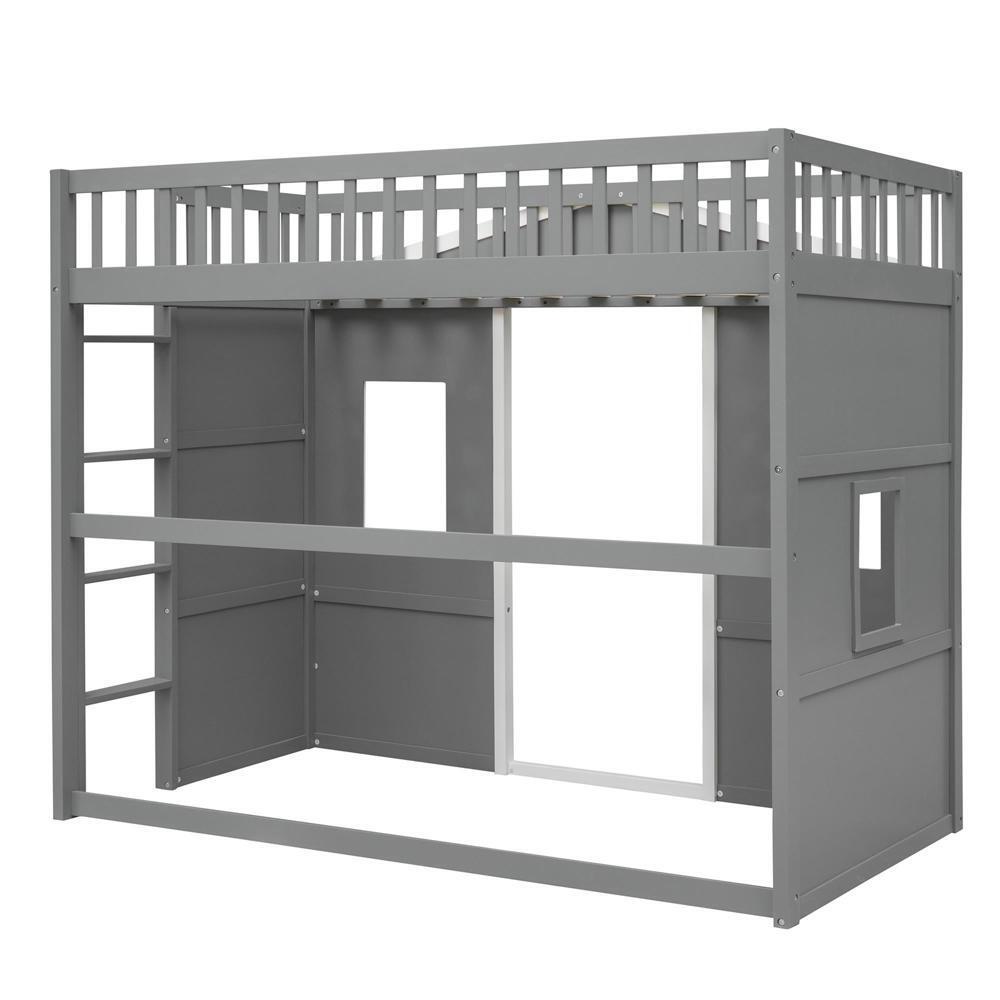 Sturdy and Durable Twin Size House Loft Bed With Ladder