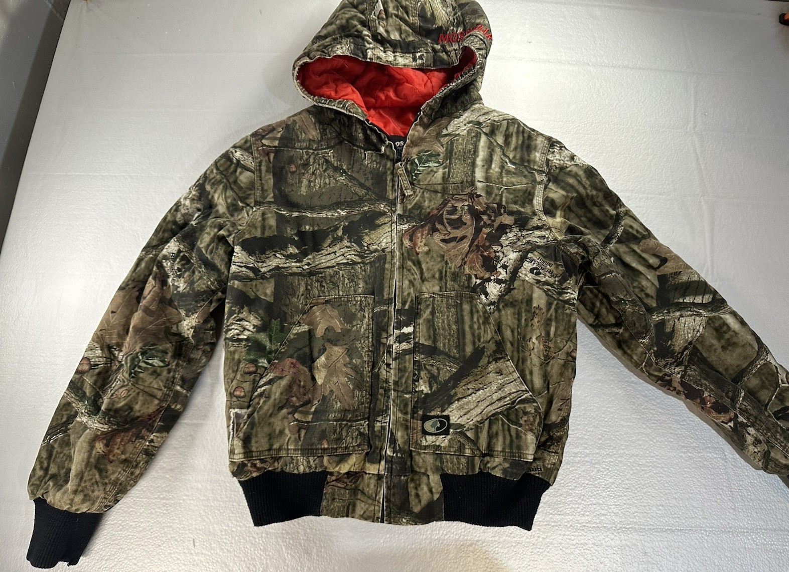 Mossy Oak Youth Jacket XL Camo Hunting Coat Distressed ** SEE MEASUREMENTS