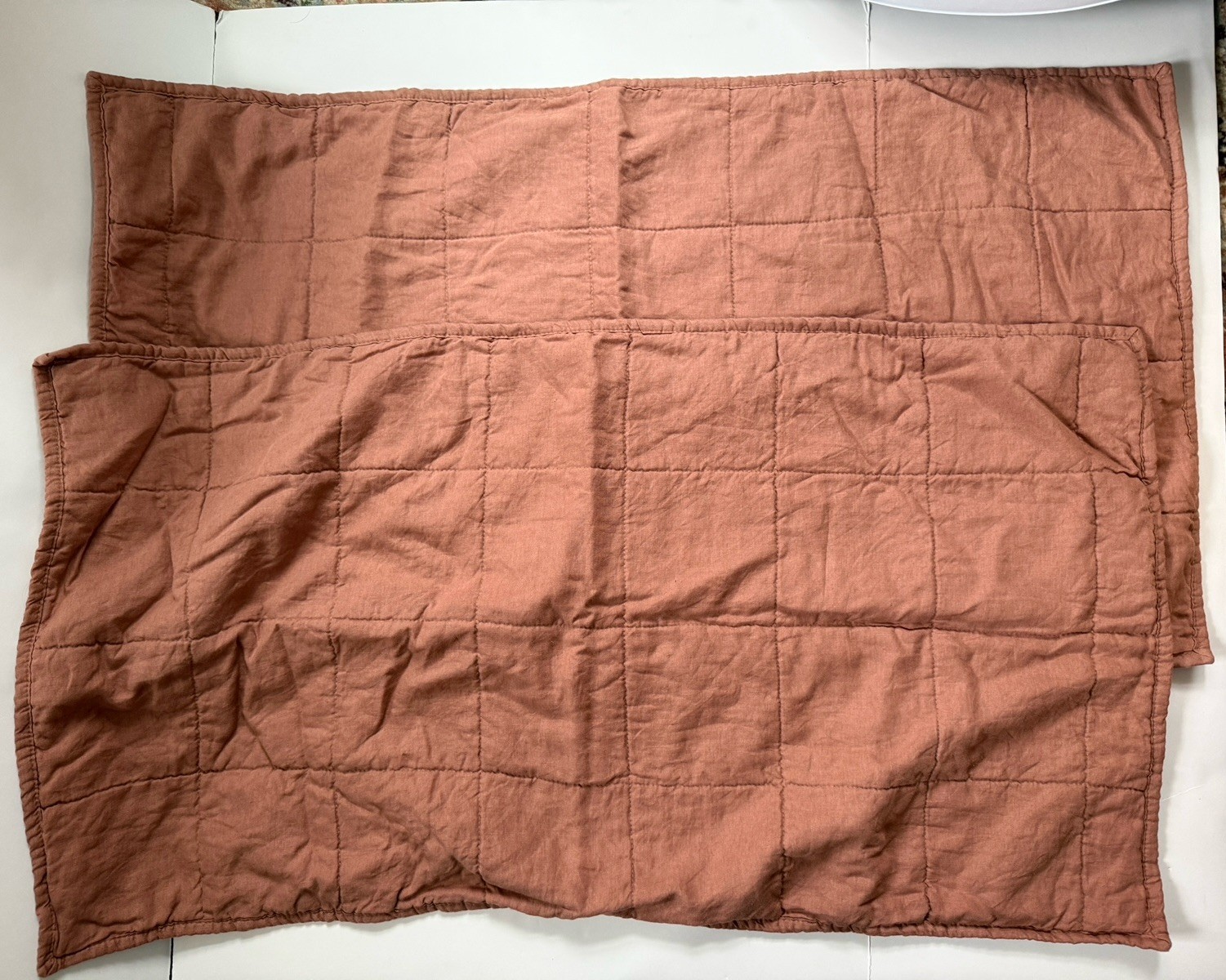 NWOT Bokser Home French Linen Quilted Sham Set of 2 Clay Red King/Cal King NEW