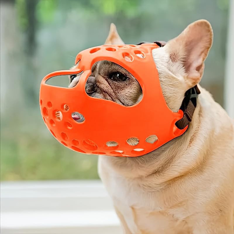 Short Snout Dog Muzzle for French Bulldog, Pug & Bulldog - Soft Breathable Me...