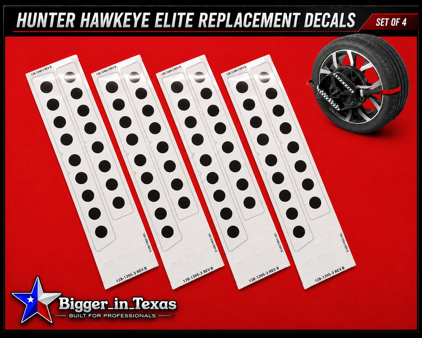 Hunter Engineering Alignment Elite Target Sticker 128-1395-3 Genuine Set Of 4