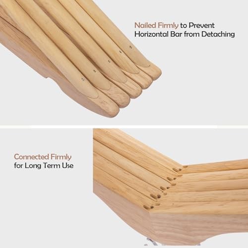 Solid Wooden Hangers Wood Suit Hangers with Extra Smooth 20 Pack Natural