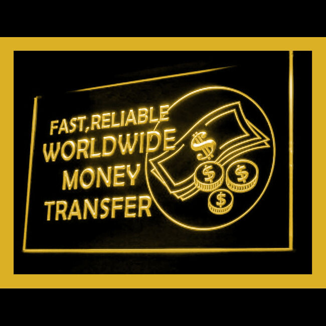 190106 World Wide Money Transfer Display LED Light Neon Sign