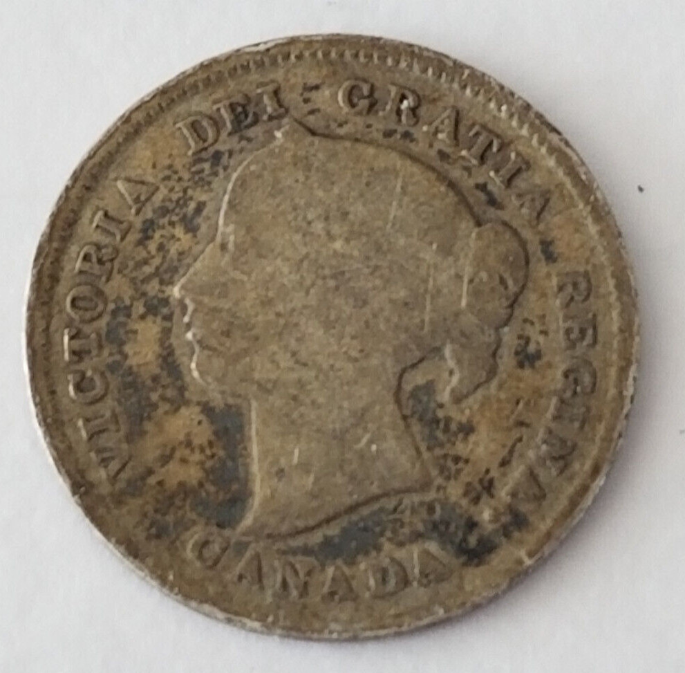 1899 Silver 5 Cents Canada Queen Victoria 5C