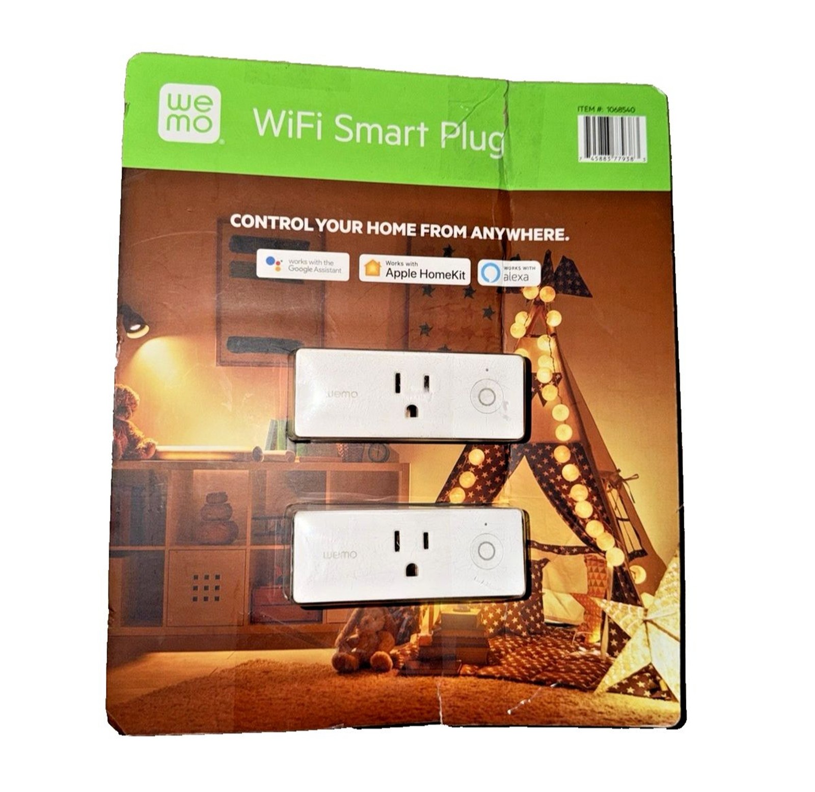 Wemo WiFi Smart Plug 2-Pack White Apple HomeKit Alexa Google Open Box New