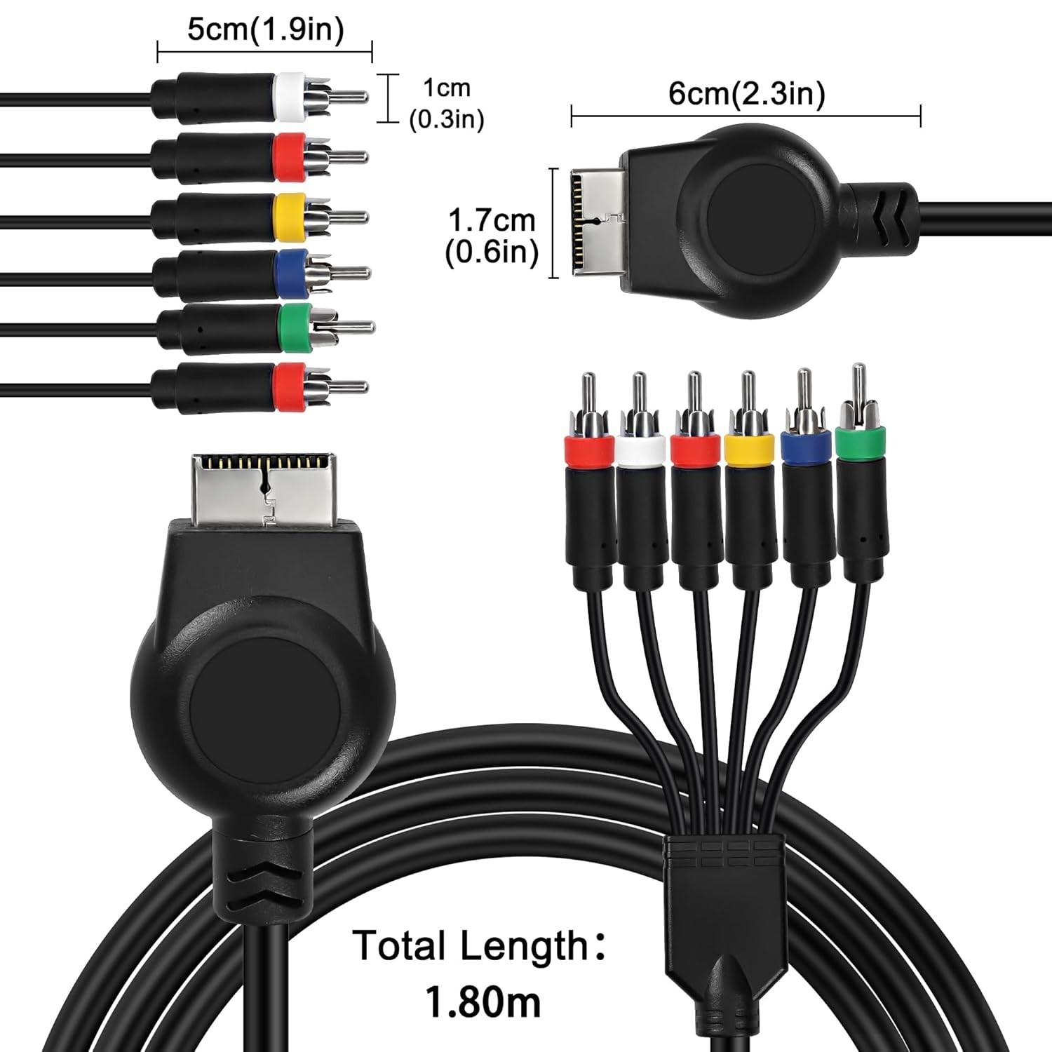 PS3 PS2 Component AV Cable,HD Audio Video Cable 5RCA YPbPr... B27