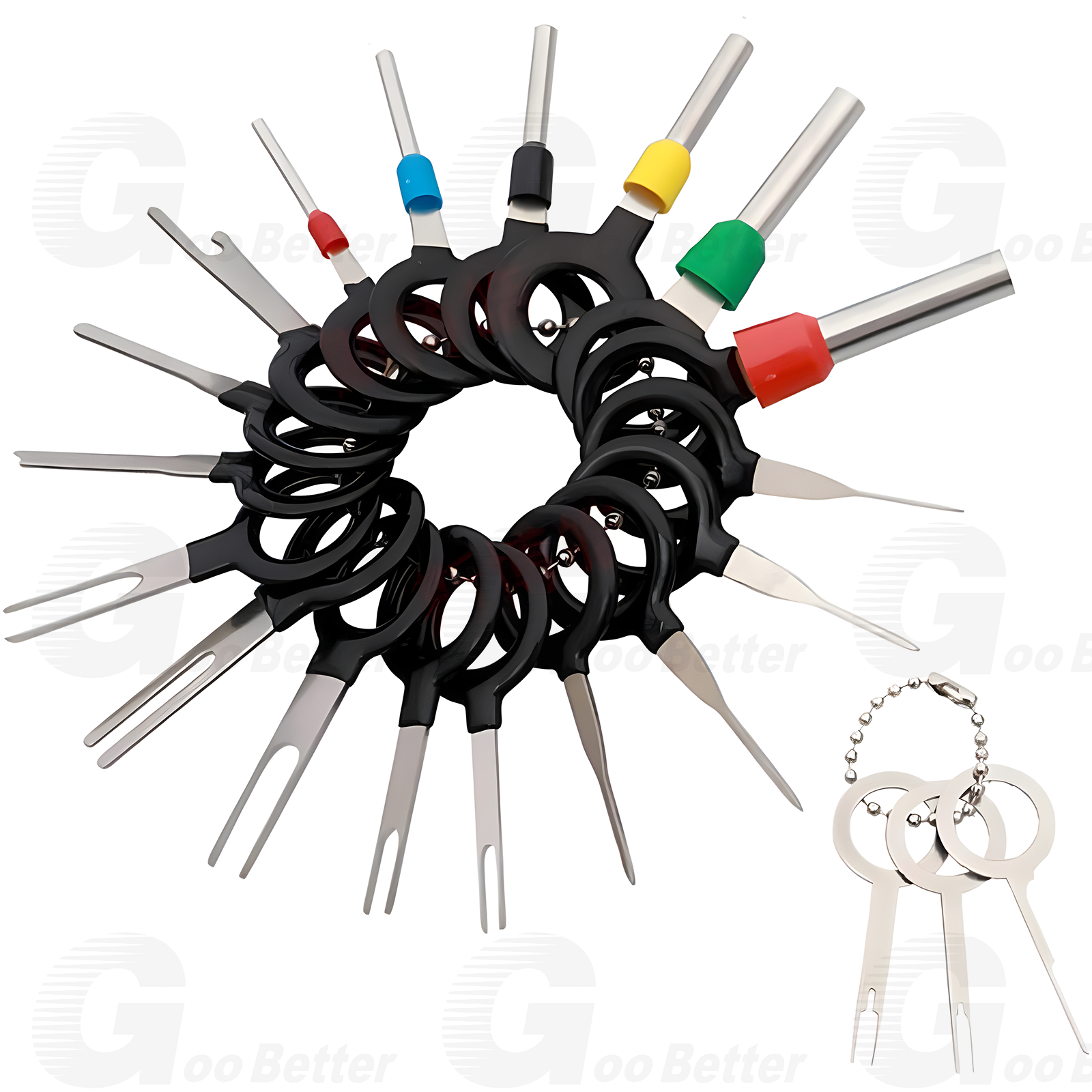 100pcs Pin Ejector Wire Kit Extractor Connector Puller Car Terminal Removal Tool