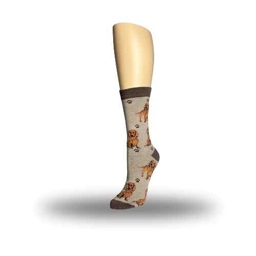 Dachshund Red Dog Socks Full Body Fun Novelty Dress Casual Unisex SOX Puppy Pup