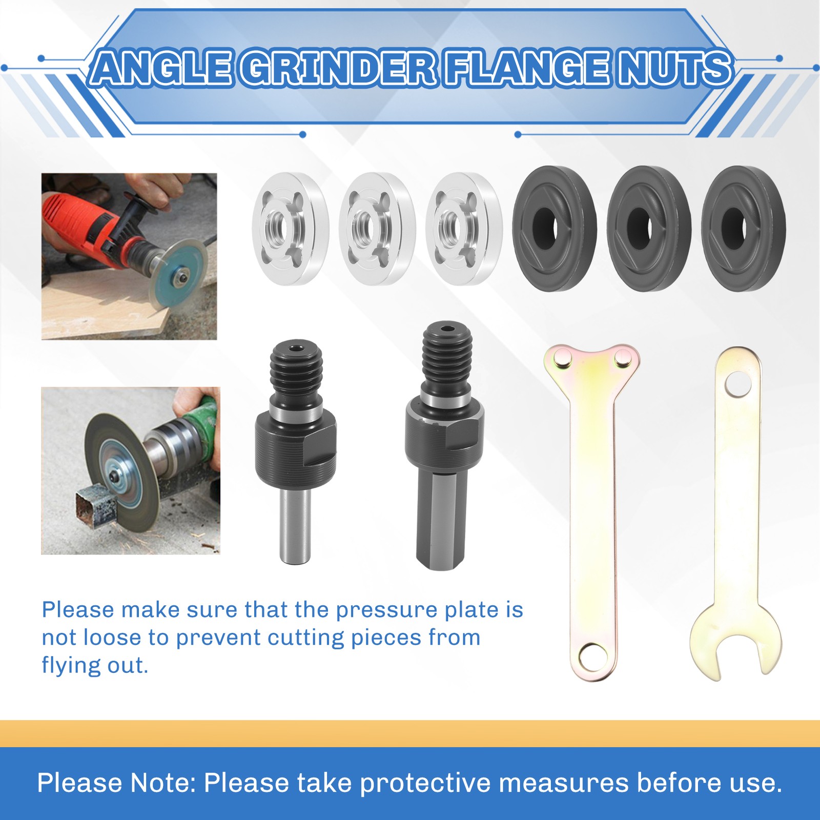 Drill Angle Grinder Adapter with Flange Parts Set,3 Set Replacement5842