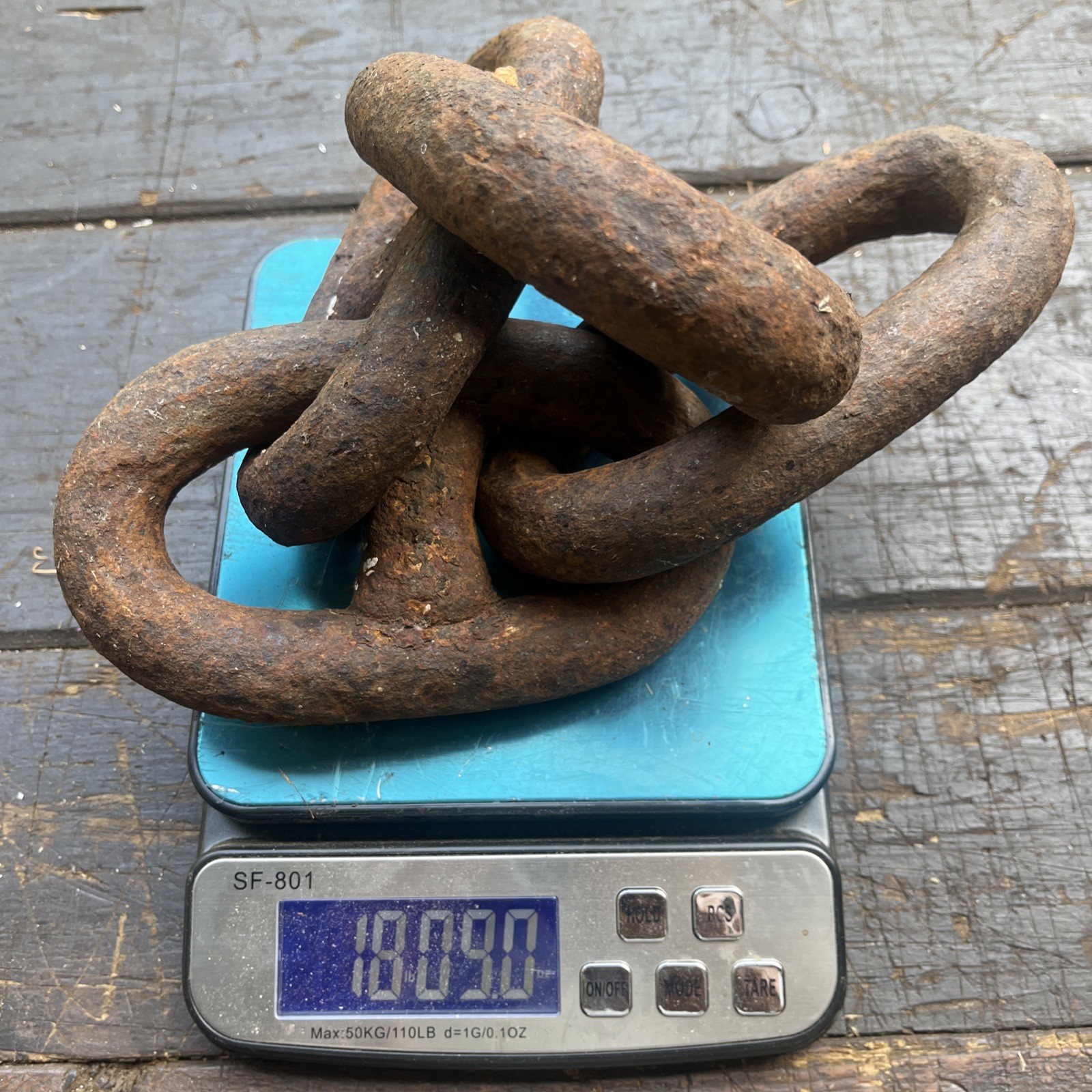 Group Of Four Smaller Guaranteed Authentic Wrought Iron Anchor Chain Blacksmith