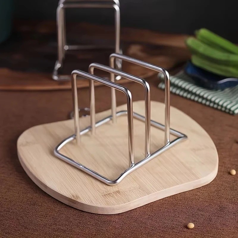 Stainless Steel Cutting Board Rack Pot Lid Holder Countertop Kitchen Storage