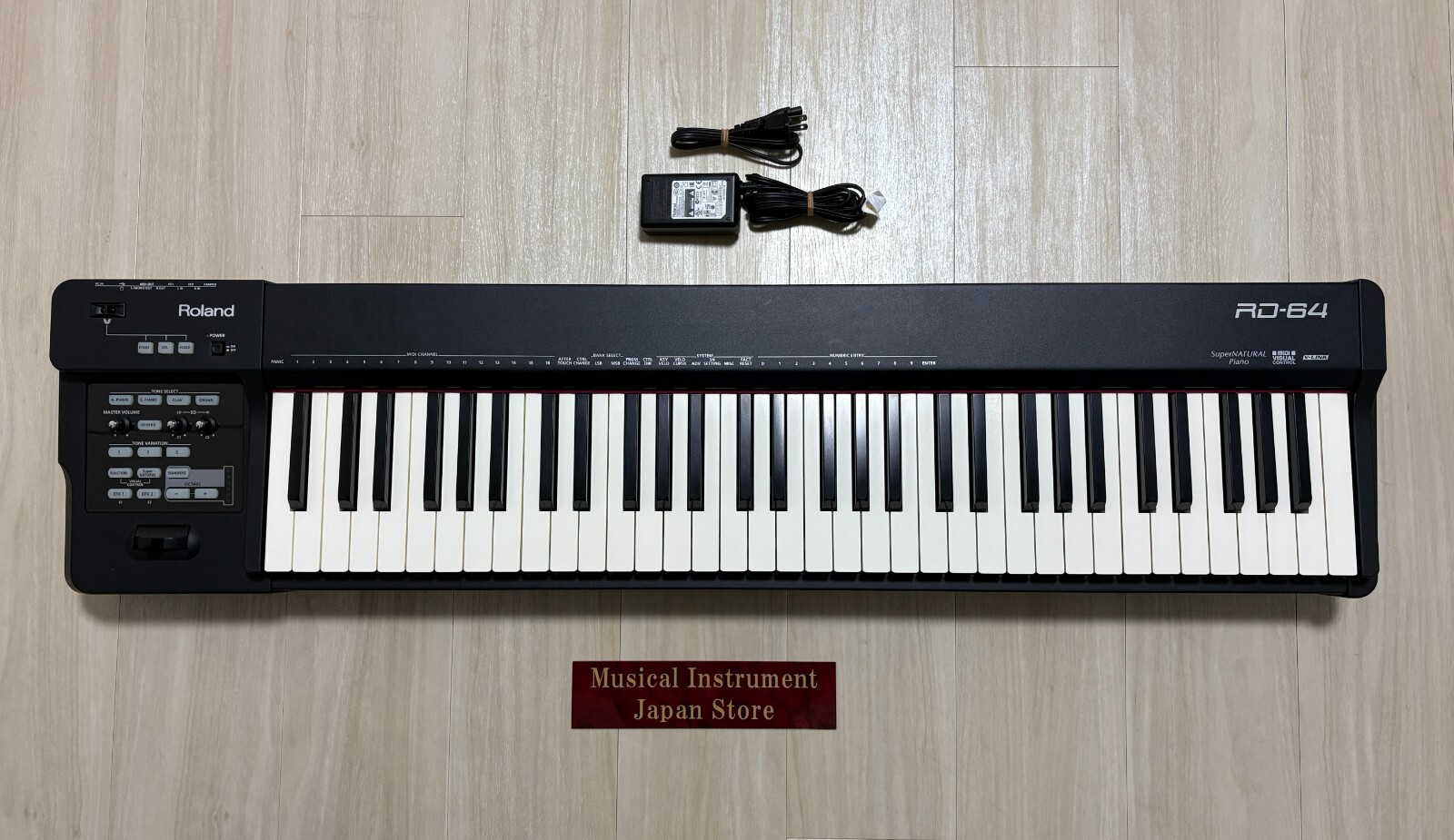 Roland RD-64 64-Key Digital Stage Piano Supernatural Piano with Power Cable