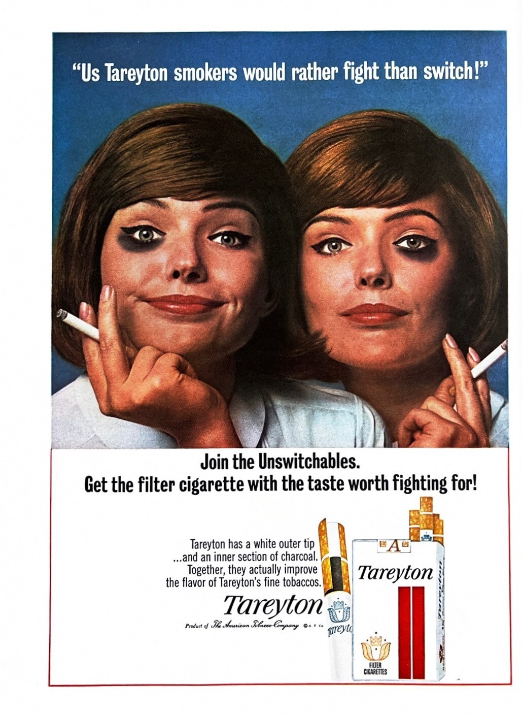 1965 TAREYTON Genuine Vintage Print Ad Cigarettes