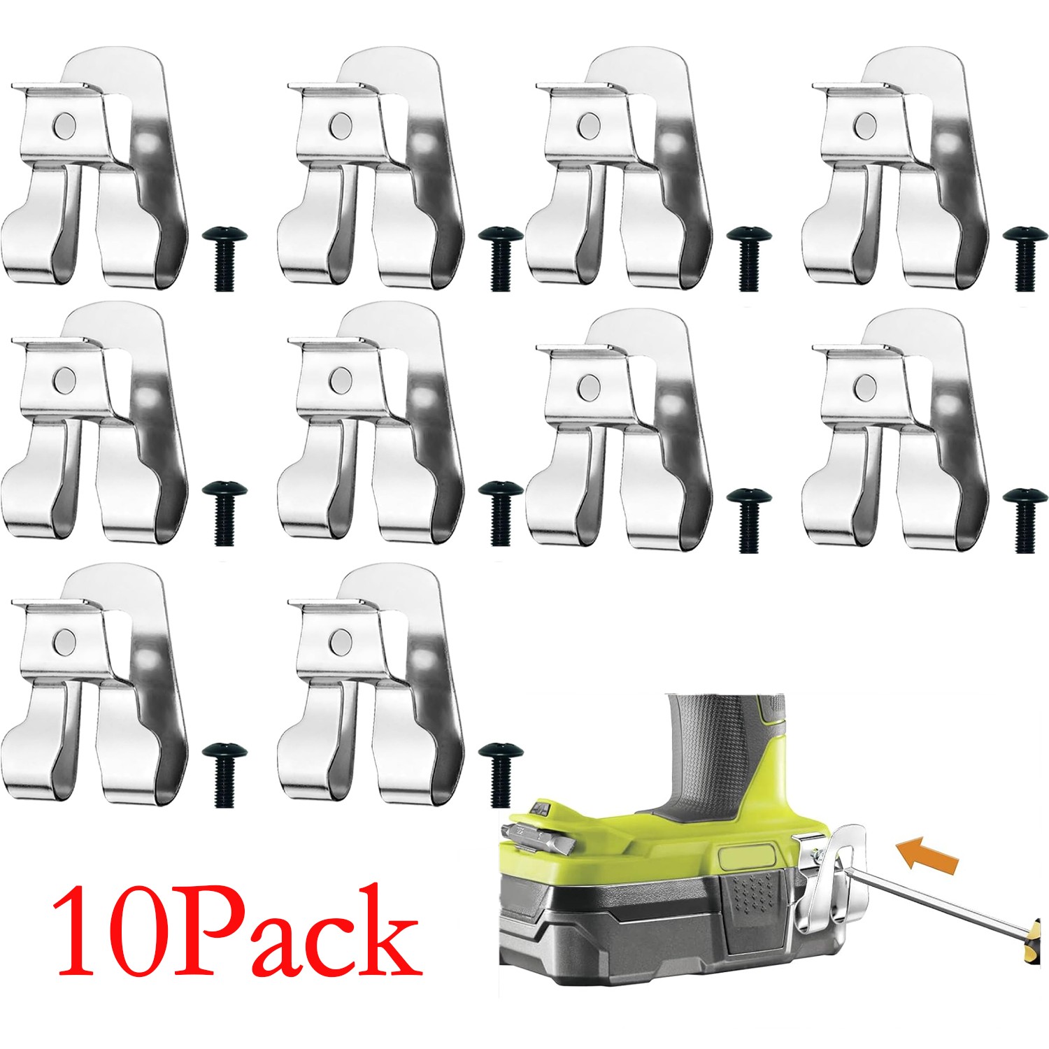 10 Pack Belt Clip Hook For Ridgid For Ryobi 18V Brushless Impact Driver US