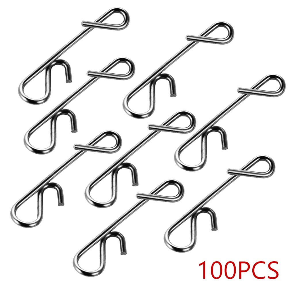 100x No Knot Knotless Connector Knotenlos-Cord Line Stainless Steel Connecting