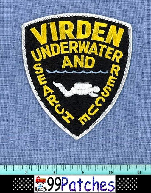 VIRDEN UNDERWATER SEARCH & RESCUE ILLINOIS Police Patch SAR SCUBA MARINE 7E