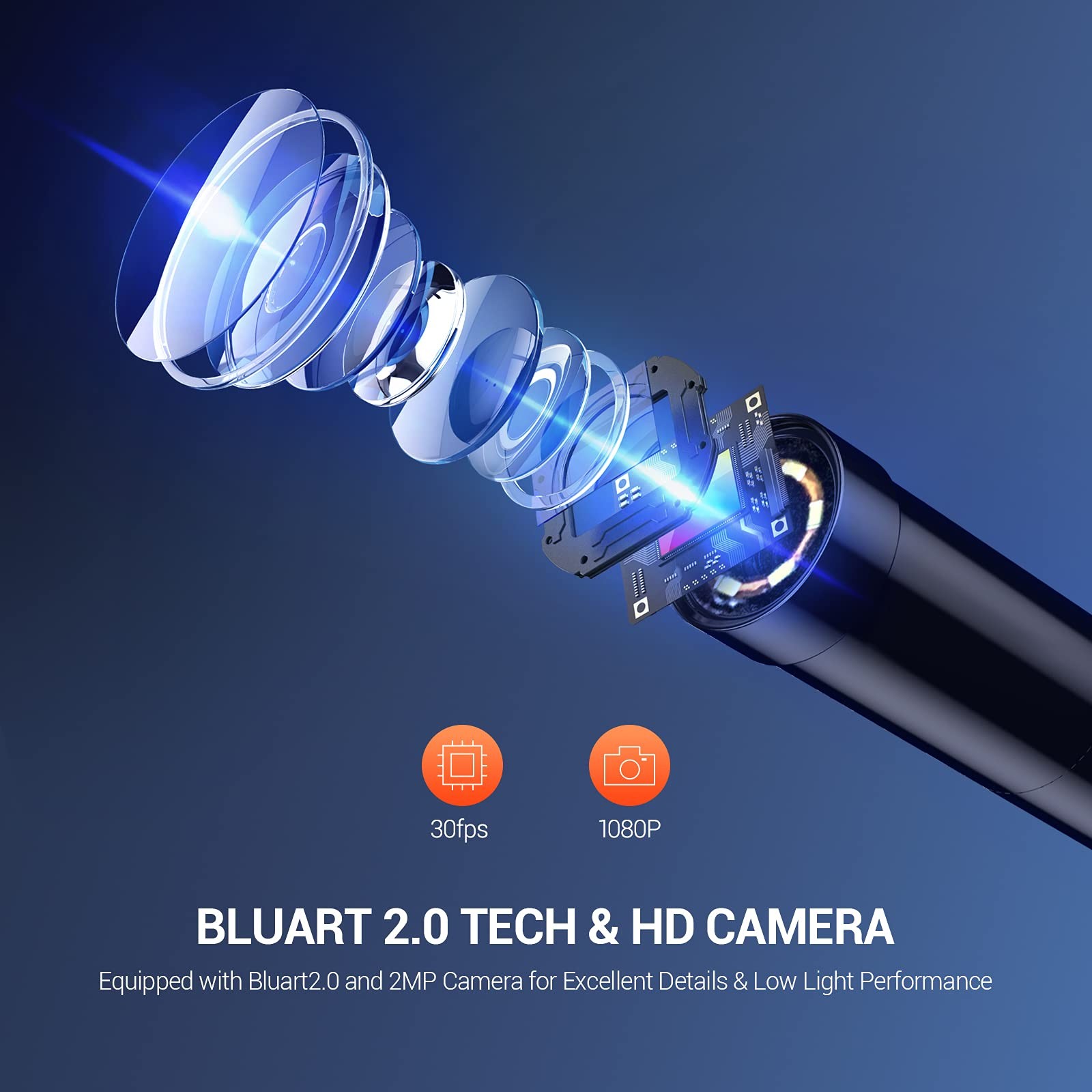 5.5mm Industrial Endoscope, 1080P Digital Borescope Inspection Camera with 4....