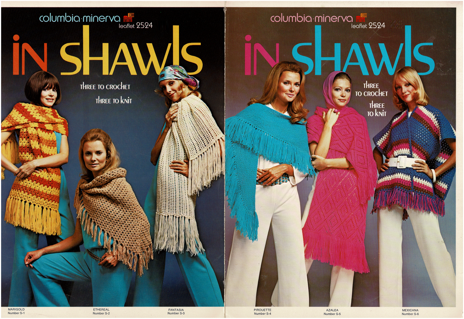 COLUMBIA MINERVA IN SHAWLS KNITTING / CROCHET LEAFLET